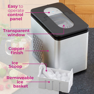 Neo Chrome 1.7L Electric Ice Cube Maker Machine