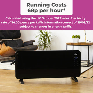 Neo Wifi Black Electric Glass Panel Heater Radiator