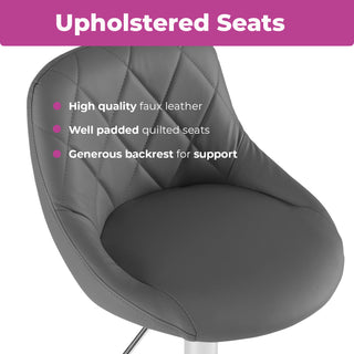 Madrid Dark Grey Leather Bar Stool