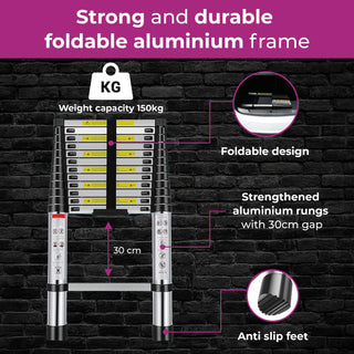 Neo 2.9M Extendable Aluminium Foldable Telescopic Ladder