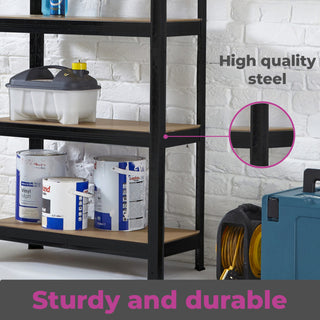Neo Black 5 Tier Garage Shelving Racking