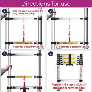 Neo 2.9M Extendable Aluminium Foldable Telescopic Ladder