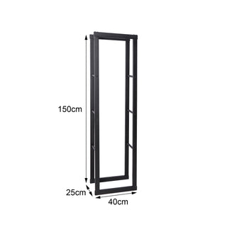 Neo Tall Indoor Black Firewood Log Rack