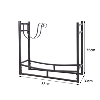 Neo Black Indoor Firewood Log Rack With Hooks