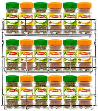 3 Tier Spice Rack For Kitchen Door Cupboard or Wall