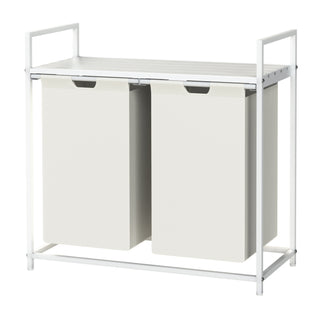 Neo White Laundry Basket Hamper With Shelf