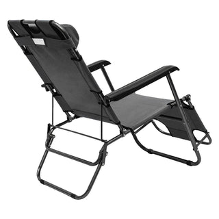 Neo Grey Pair of 2 In 1 Sun Lounger Chairs Set