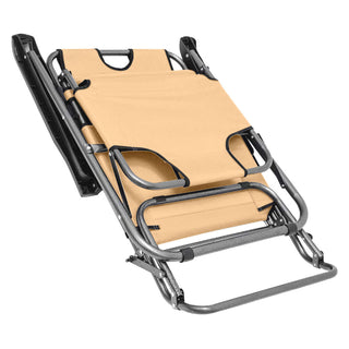 Neo Beige Pair of 2 In 1 Sun Lounger Chairs Set