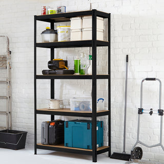Neo Black Large 5 Tier Large Steel Shelving