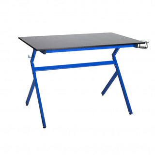 Neo Gaming Desk Blue with Headphone Hook