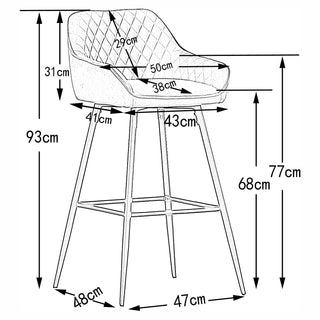 Cannes Green Crushed Velvet Bar Stool