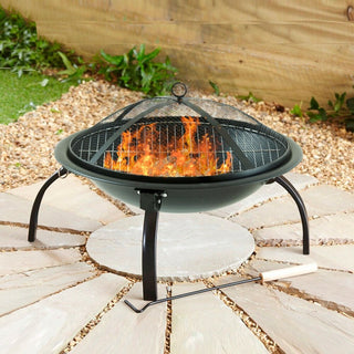 Neo Black Garden Steel Fire Pit Outdoor Heater