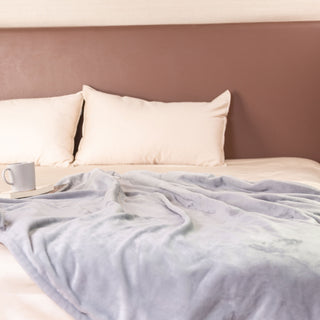 Neo Grey Electric Heated Throw Over Reversible Blanket