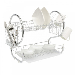 Neo Chrome 2 Tier Chrome Plate Dish Drainer