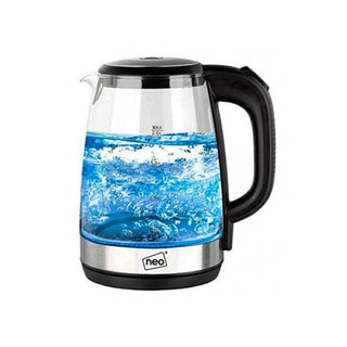 Neo Glass Blue LED Illuminated Electric Kettle Jug 2L Cordless Portable Design