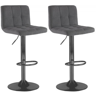Neo Black Steel & Grey Fabric Bar Stools