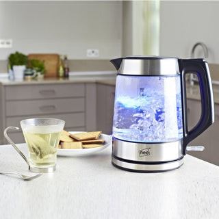 Neo Chrome Cordless Nordic Illuminated Glass Kettle