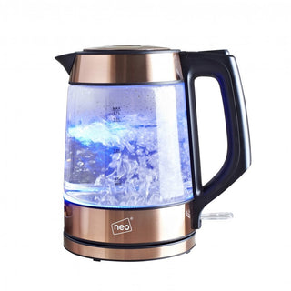 Neo Copper Cordless Nordic Illuminated Glass Kettle