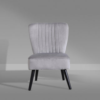 Neo Vieste Grey Crushed Velvet Shell Accent Chair