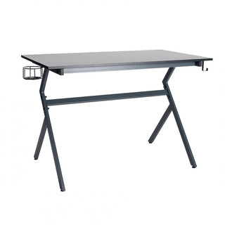 Neo Grey Ergonomic Computer Gaming Office Desk with Headphone Hook