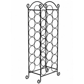 Floor Standing Stainless Steel Black Finish Wine Rack