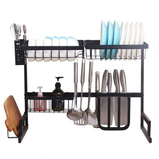 Neo Over Sink Kitchen Shelf Organiser Dish Drainer Drying Rack Utensils Holder (65cm)