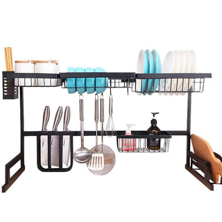Neo Over Sink Kitchen Shelf Organiser Dish Drainer Drying Rack Utensils Holder (85cm)