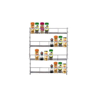 4 Tier Spice Rack For Kitchen Door Cupboard or Wall
