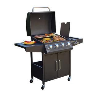 Neo Gas BBQ Grill 4 + 1 Burner Side Stainless & Cover