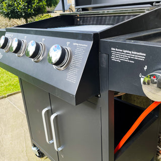 Neo Gas BBQ Grill 4 + 1 Burner Side Stainless & Cover
