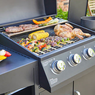 Neo Gas BBQ Grill 4 + 1 Burner Side Stainless & Cover