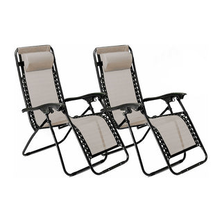 Neo Beige Zero Gravity Recliner Garden Sun Loungers
