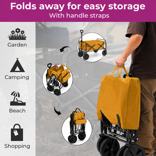 Neo Foldable Collapsible Garden Cart - Khaki