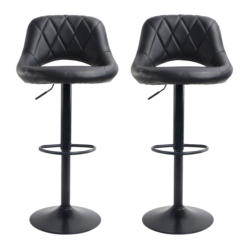Faux Leather Bar Stool with Matt Black Leg main image 1