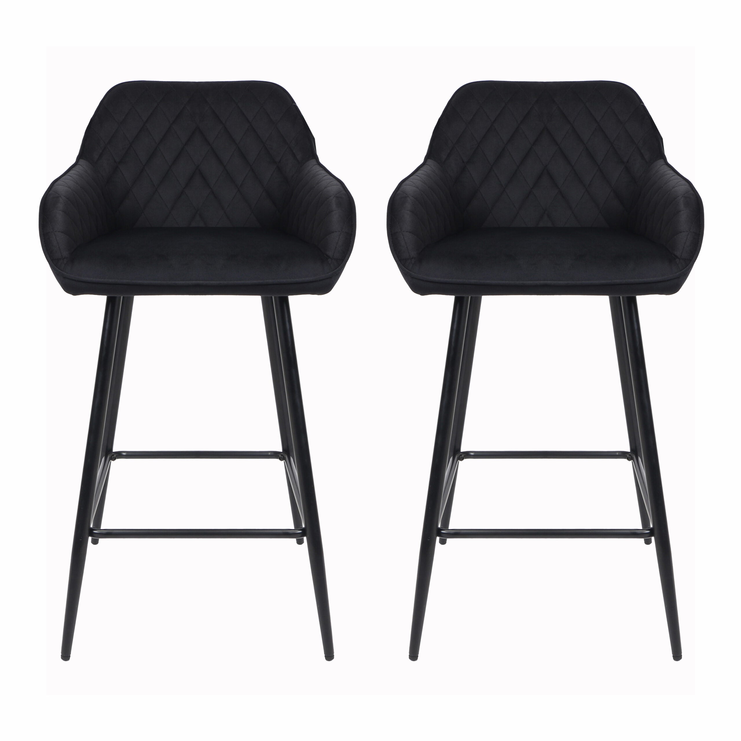 Black Crushed Velvet Bar Stools – Neo Direct - Main Image