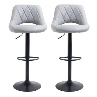 Neo Grey Faux Leather Bar Stools