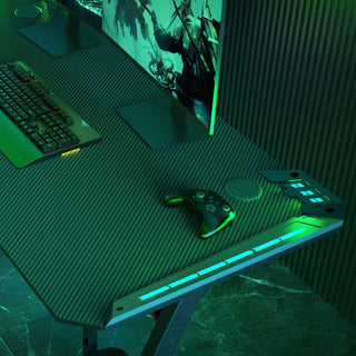 Neo Gaming Desk LED Desk with Cup Holder and Headphone Hook Cable Management