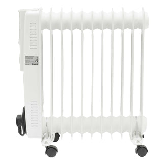 Neo 2500W 11 Fin Electric Oil Filled Radiator With Timer - White