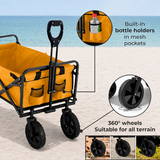 Neo Foldable Collapsible Garden Cart - Khaki