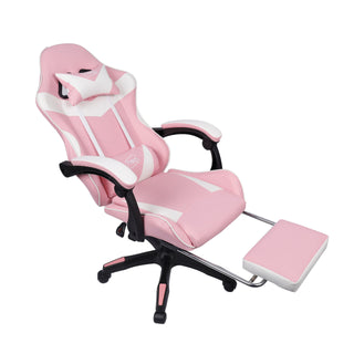 Neo Pink and White Leather Gaming Chair