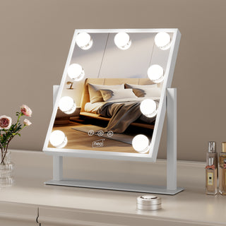 Neo Hollywood Vanity Touch Mirror with 9 LED Bulbs