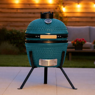Neo Teal Blue Kamado 13" Ceramic Mini BBQ Grill