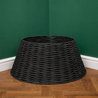 Neo Black Natural Rustic Willow Christmas Tree Skirt