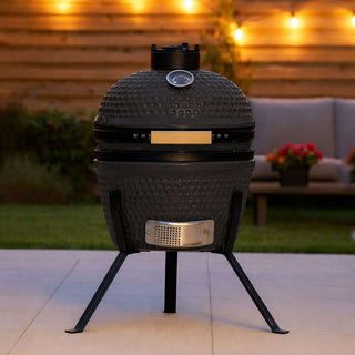 Neo Grey Kamado 13" Ceramic Mini BBQ Grill
