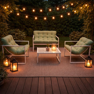 Neo Green 4 Piece Outdoor Metal Patio Garden Furniture Set