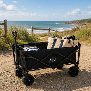 Neo Black Folding Wagon Garden Cart 140L 120kg