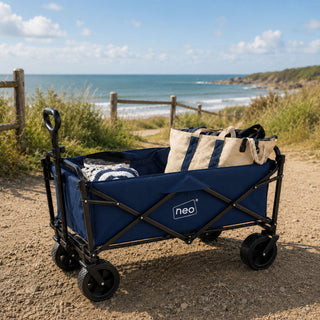 Neo Navy Folding Wagon Garden Cart 140L 120kg