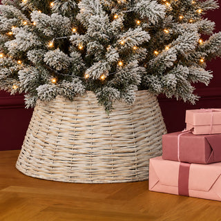 Neo White Natural Rustic Willow Christmas Tree Skirt