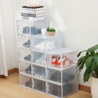 Neo White 12 pcs Transparent Large Shoe Storage Boxes