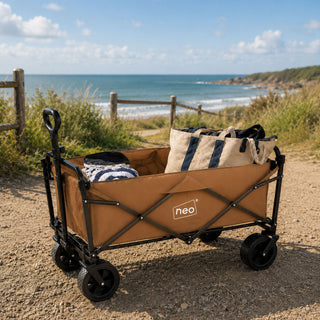 Neo Khaki Folding Wagon Garden Cart 140L 120kg